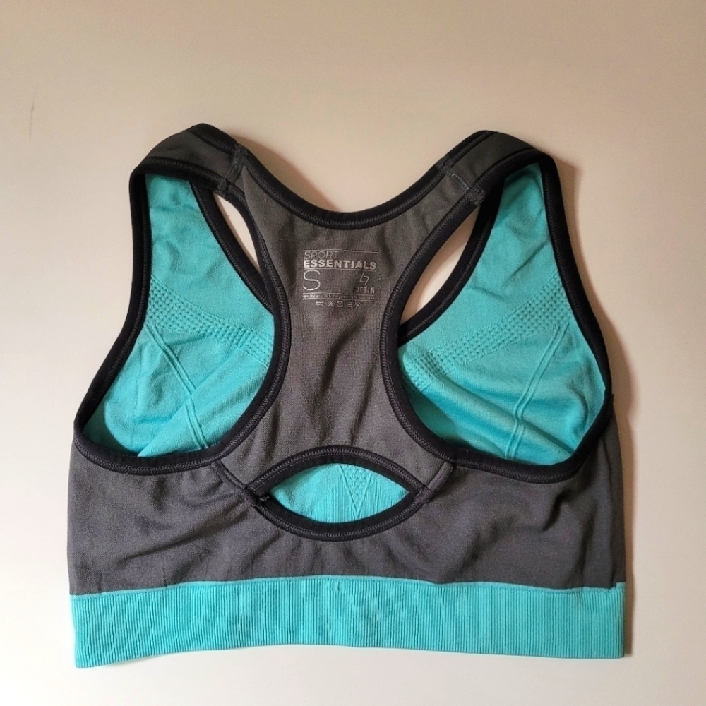 Essentials Blue Sports Bra with Racerback Design - Picture 7 of 11